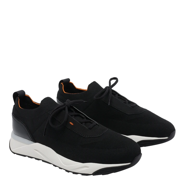 Santoni Sneakers Black Fabric/rubber Sole - Men