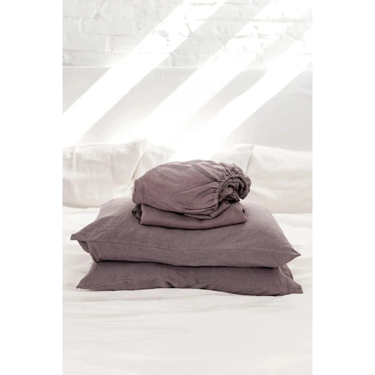 Linen sheets set in Dusty Lavender /US King + King pillowcases