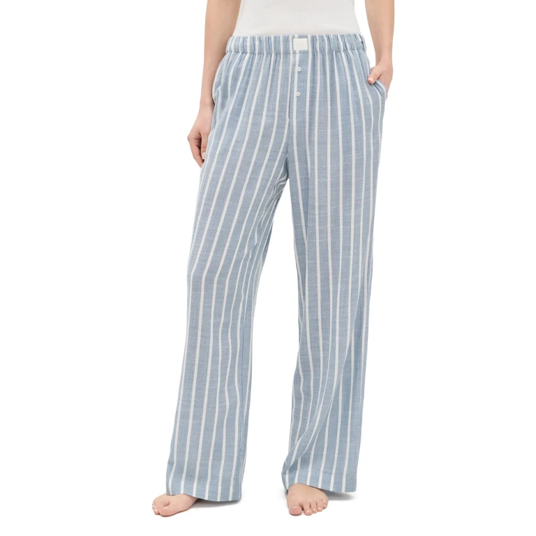 Eberjey Nautico Boxer Pants Classic Stripe Slate Blue L