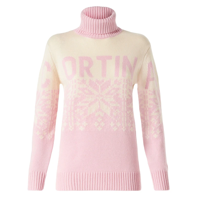 MC2 Saint Barth Woman Turtleneck Sweater With Cortina Print