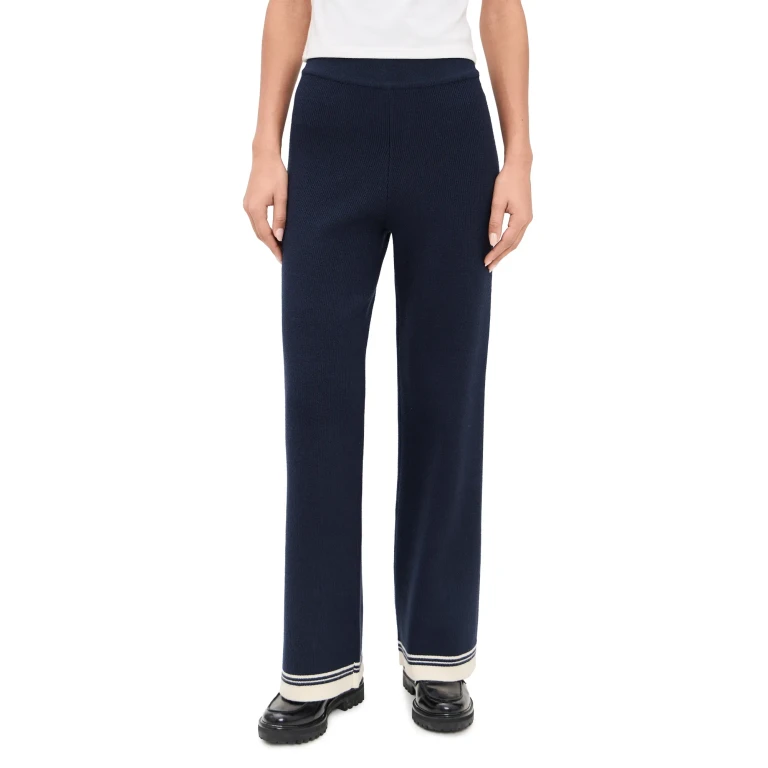 English Factory Contrast Stripe Detail Pants Navy/White M