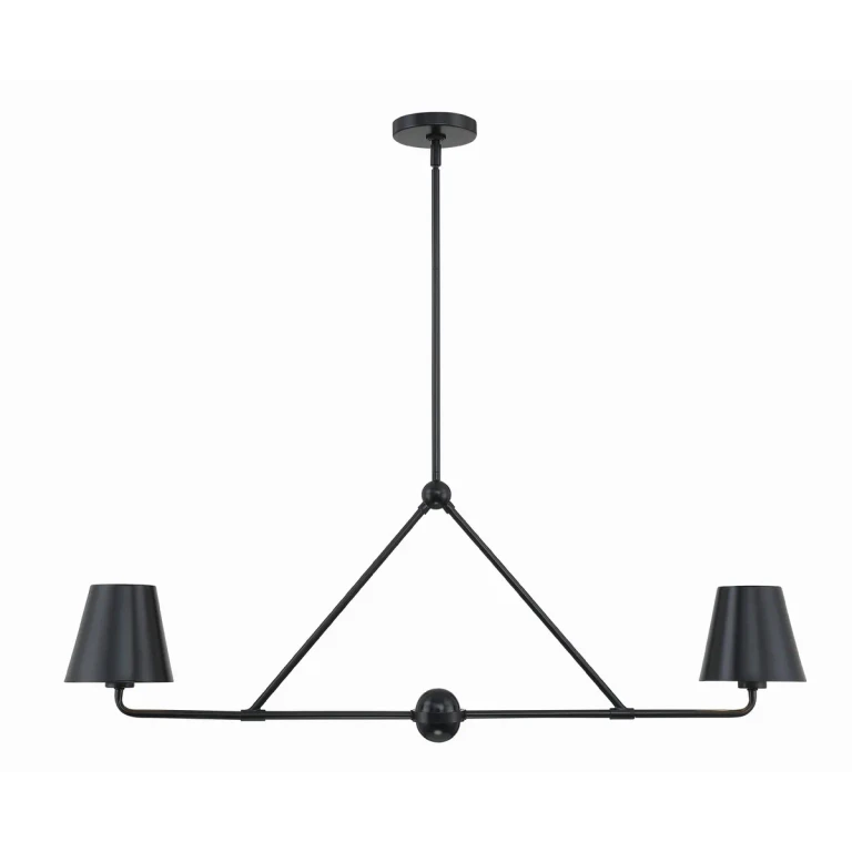 Xavier 2-Light Chandelier in Matte Black