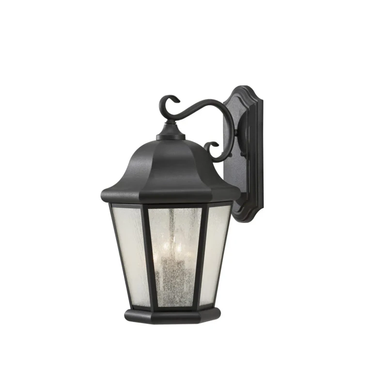 Black Four Light Outdoor Wall Lantern from the Martinsville Collection