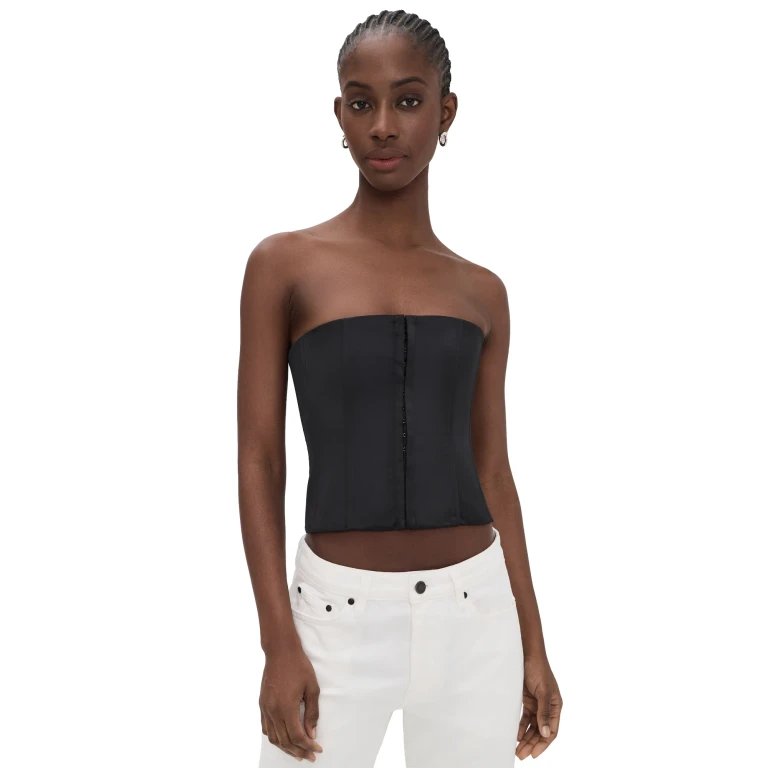 GUIZIO Satin Corset Black S