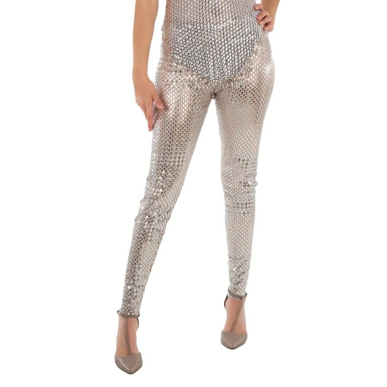 Burberry Textured Detailed Metallic Pants