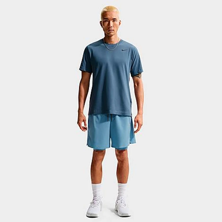 Nike Men's Unlimited Dri-FIT 2-in-1 7" Versatile Shorts in Work Blue/Black Size: XS