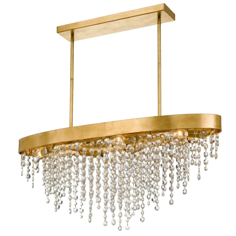 Crystorama Windham 8-Light 14" Transitional Chandelier in Antique Gold with Clear Hand Cut Crystals