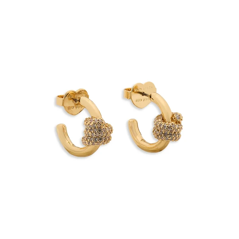 kate spade new york Ropes & Knots Cubic Zirconia Pave Small Hoop Earrings