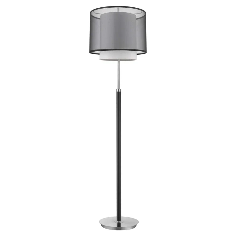 Espresso Brushed Nickel One Light Floor Lamp from the Roosevelt Collection