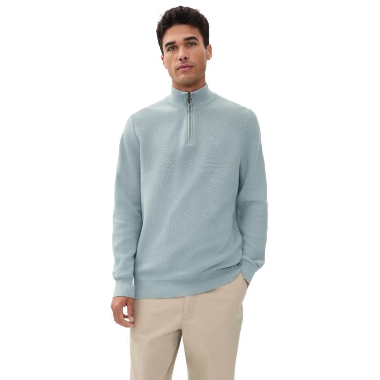 Barbour Essential Honeycomb Half-Zip Pullover Slate L