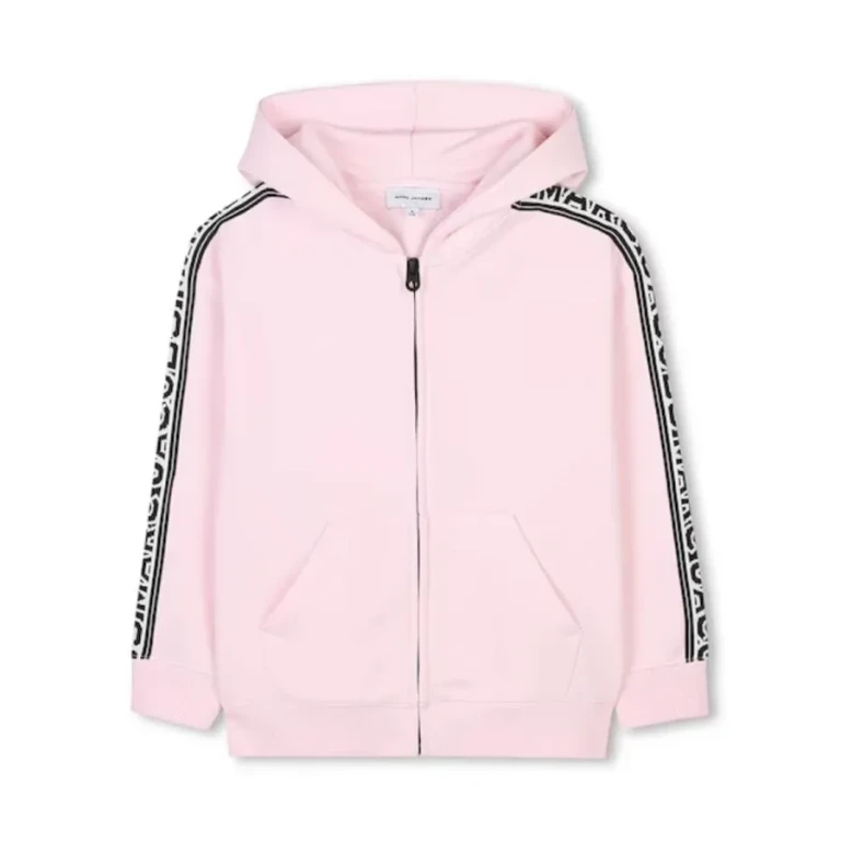 Little Marc Jacobs Logo Side Tape Zip Up Hoodie