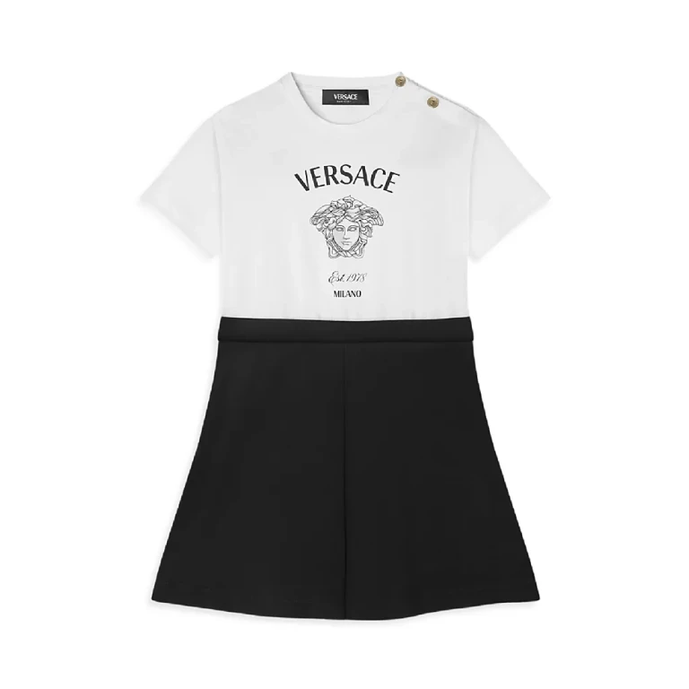 Versace Girls' Medusa Milano Print Jersey Dress - Little Kid