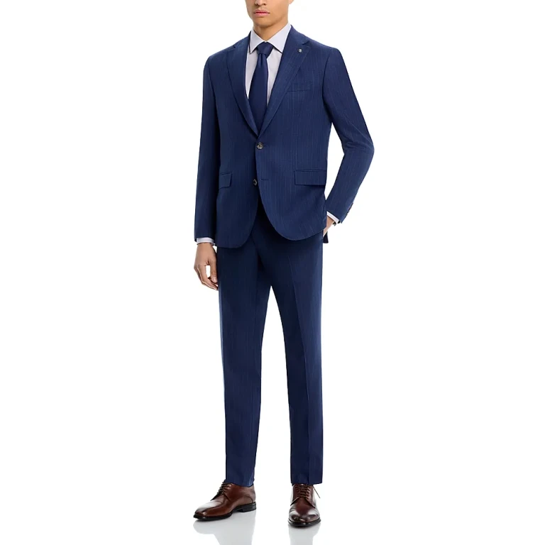 Jack Victor Loro Piana Wool Fabric Tonal Stripe Regular Fit Suit