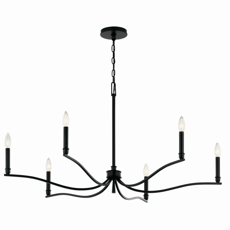 Black Six Light Chandelier from the Malene Collection