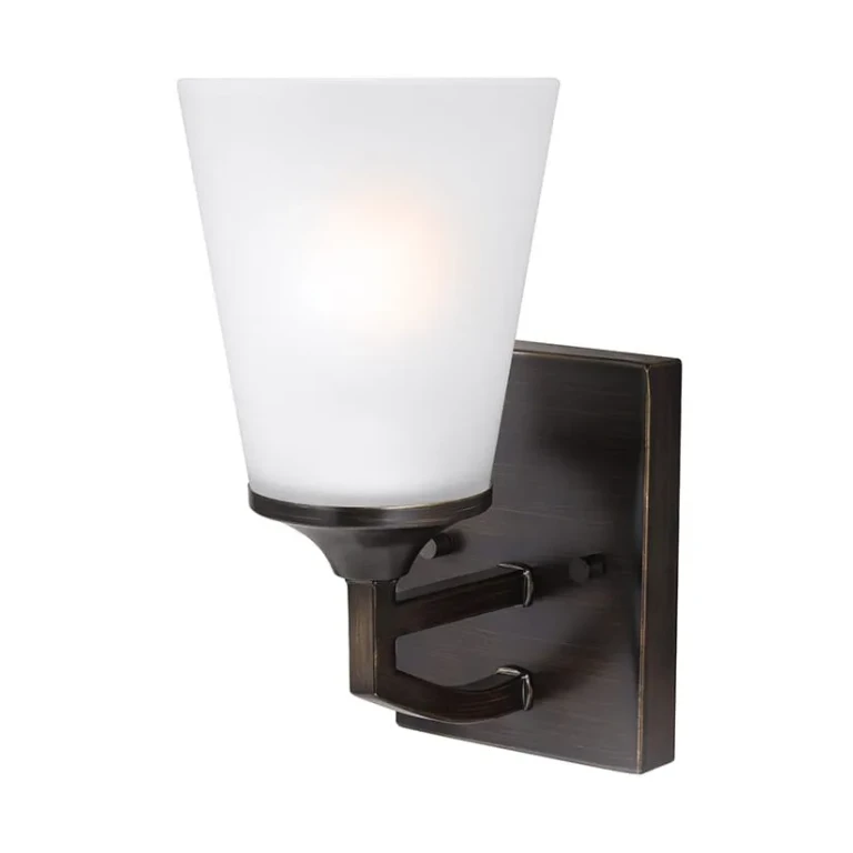 Bronze One Light Wall Bath Sconce from the Hanford Collection