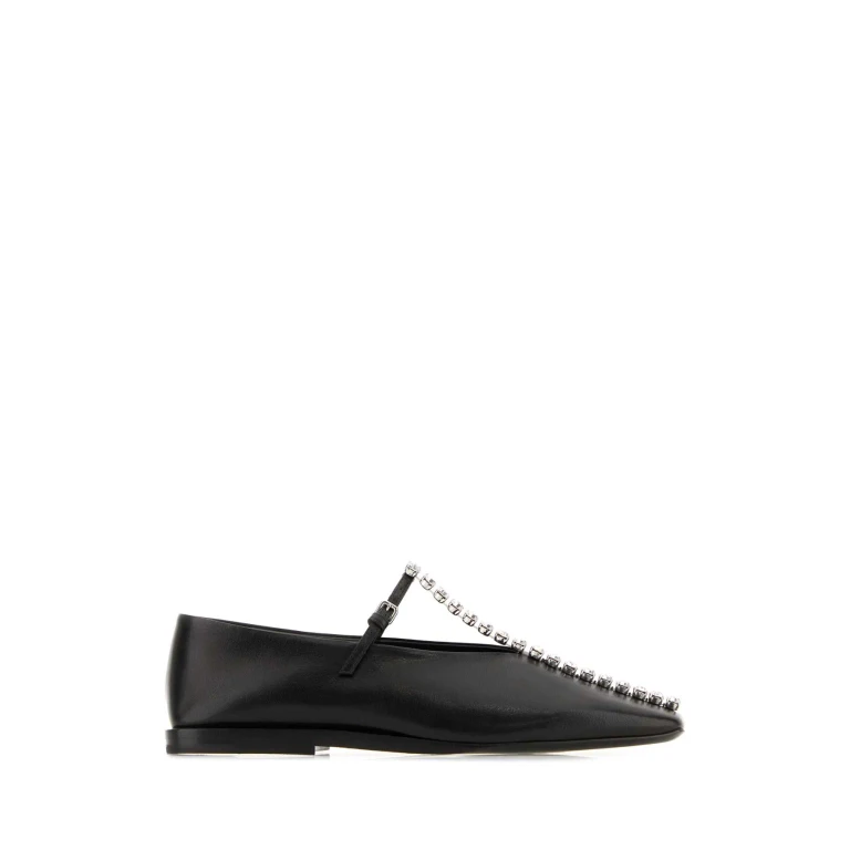 Jil Sander Black Leather Ballerinas