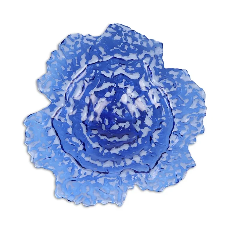 Vietri Ostrica Glass Blue Centerpiece