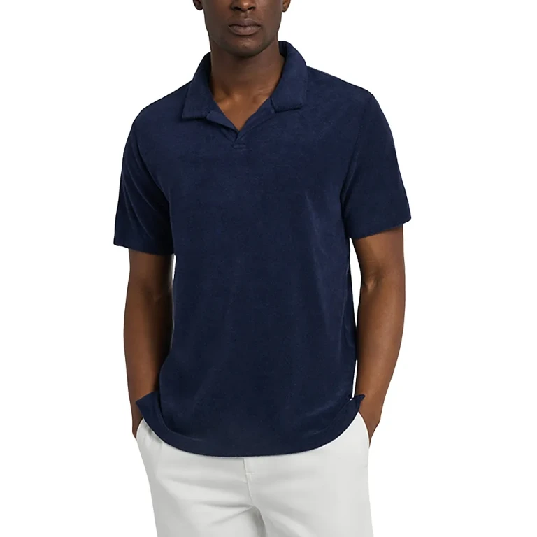 Onia Terry Open Collar Polo Shirt