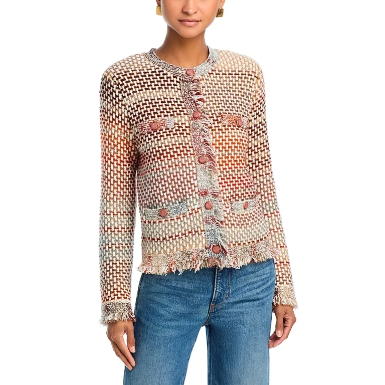 Veronica Beard Sariyah Fringe Knit Jacket