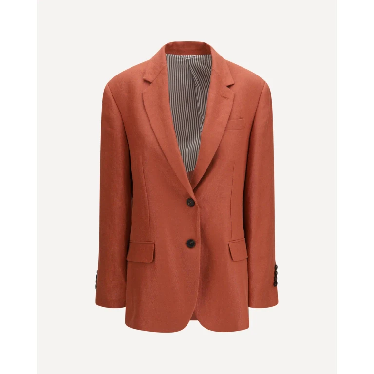 BRUNELLO CUCINELLI Single-breasted linen Blazer Female 40