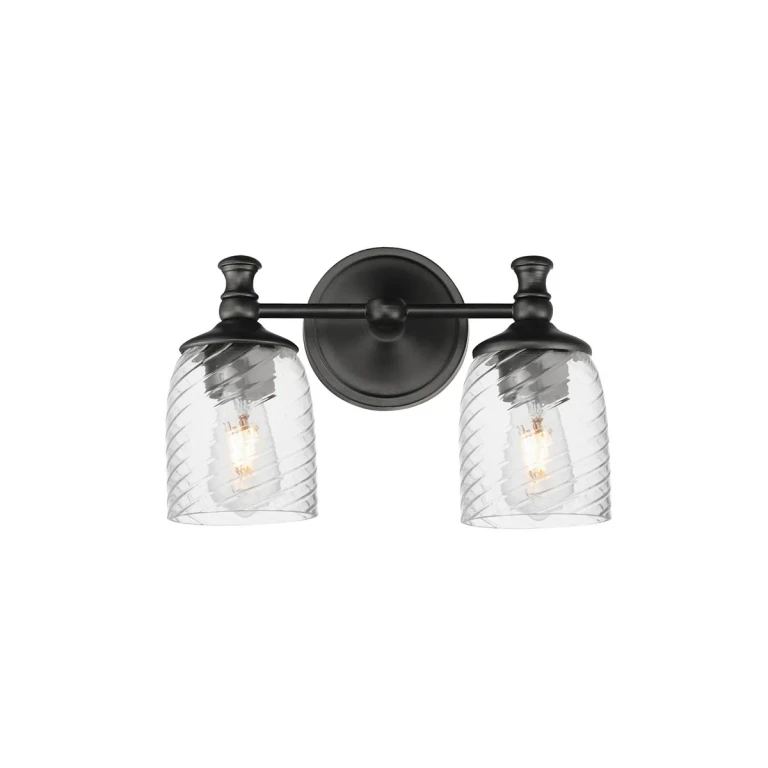 Black Two Light Wall Sconce from the Swirl Collection