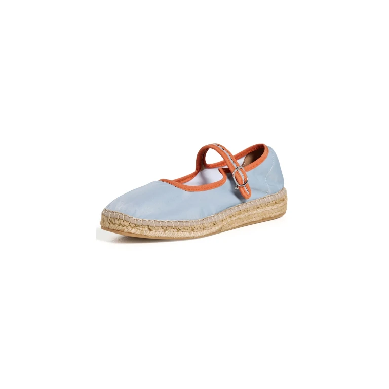 Naguisa Peonia Mary Jane Flats Light Blue/Orange 41