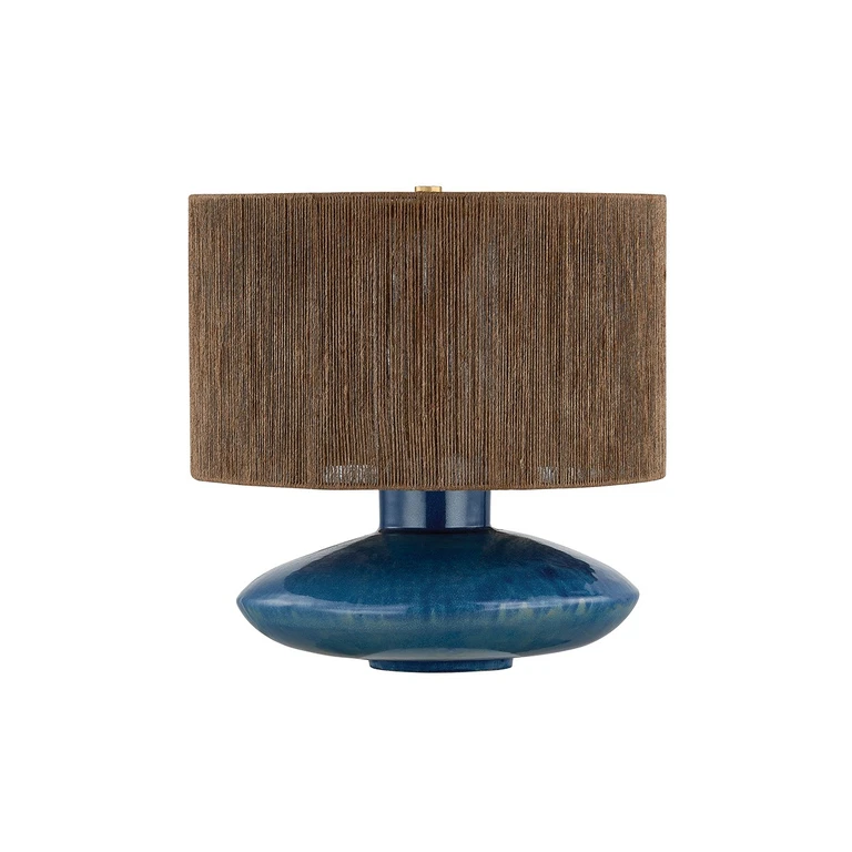 Aged Brass Ceramic Shadow Amphora Table Lamp from the Enya Collection