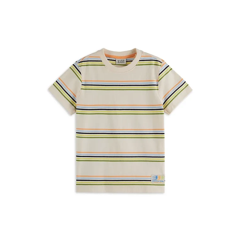 Scotch & Soda Boys' Relaxed Fit Striped Tee - Big Kid