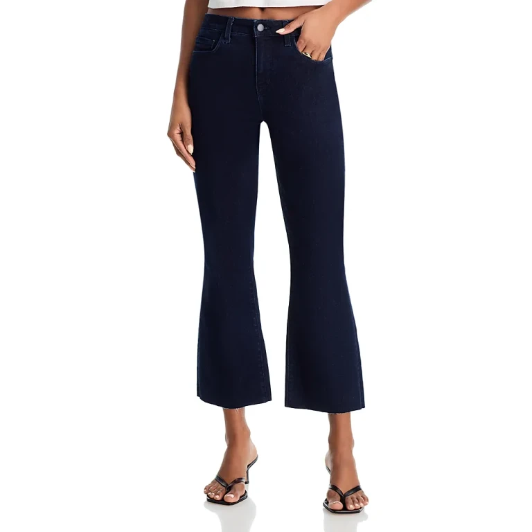 L'Agence Kendra High Rise Cropped Flare Jeans in Dorian