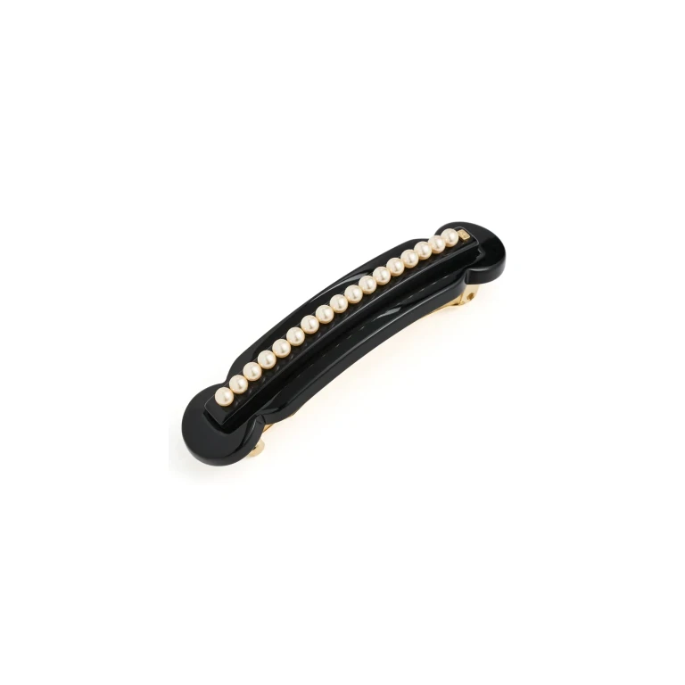 Alexandre de Paris Swarovski Pearl Barrette Black One Size