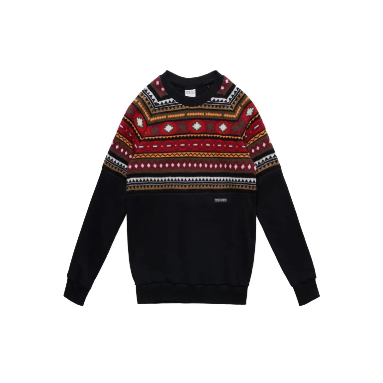 Marcelo Burlon County Of Milan Folk Cross Stripe Knit - Noir