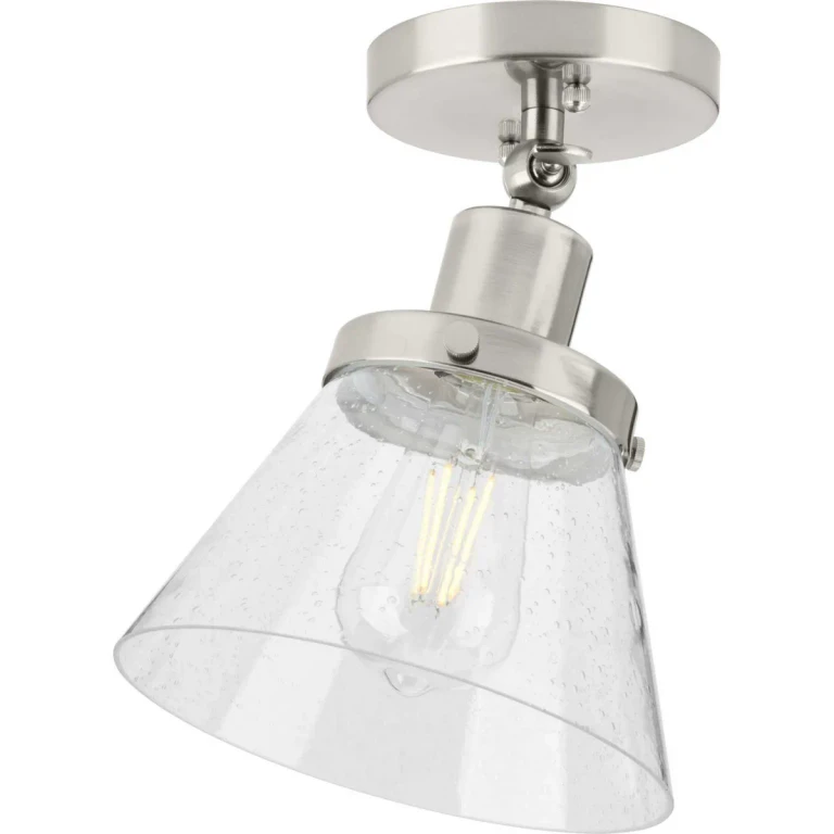 Brushed Nickel One Light Flush Mount from the Hinton Collection