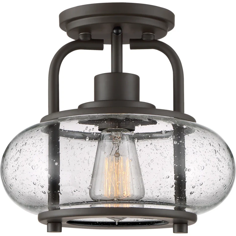Trilogy 1-Light Semi-Flush Mount in Old Bronze