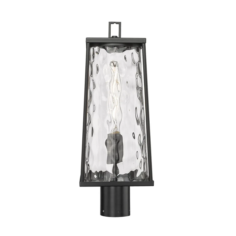 Powder Coated Black One Light Outdoor Post Lantern from the Dutton Collection