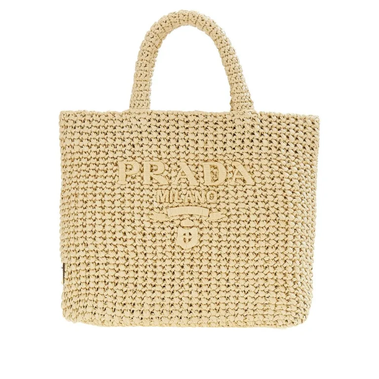 PRADA Woven raffia tote bag bag Woman One Size