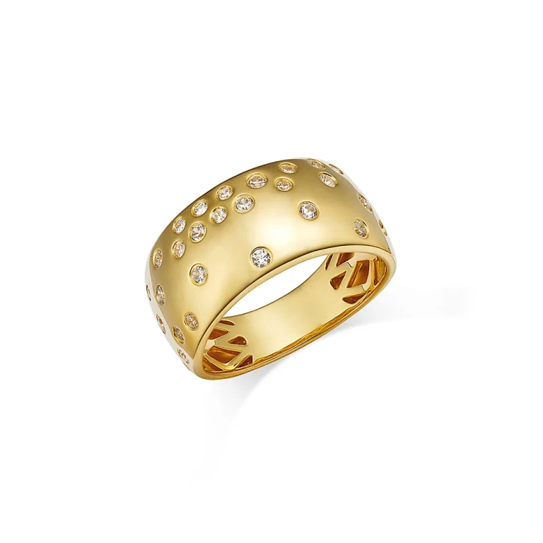 Diamond Bezel Band in 14K Yellow Gold, 0.33 tcw