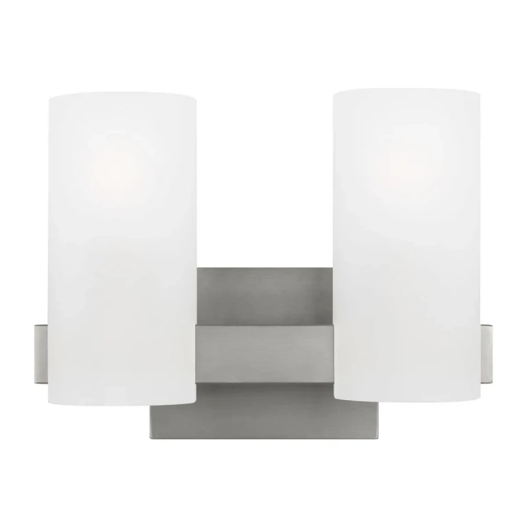 Brushed Steel Bathroom Vanity Light from the Rhode Collection