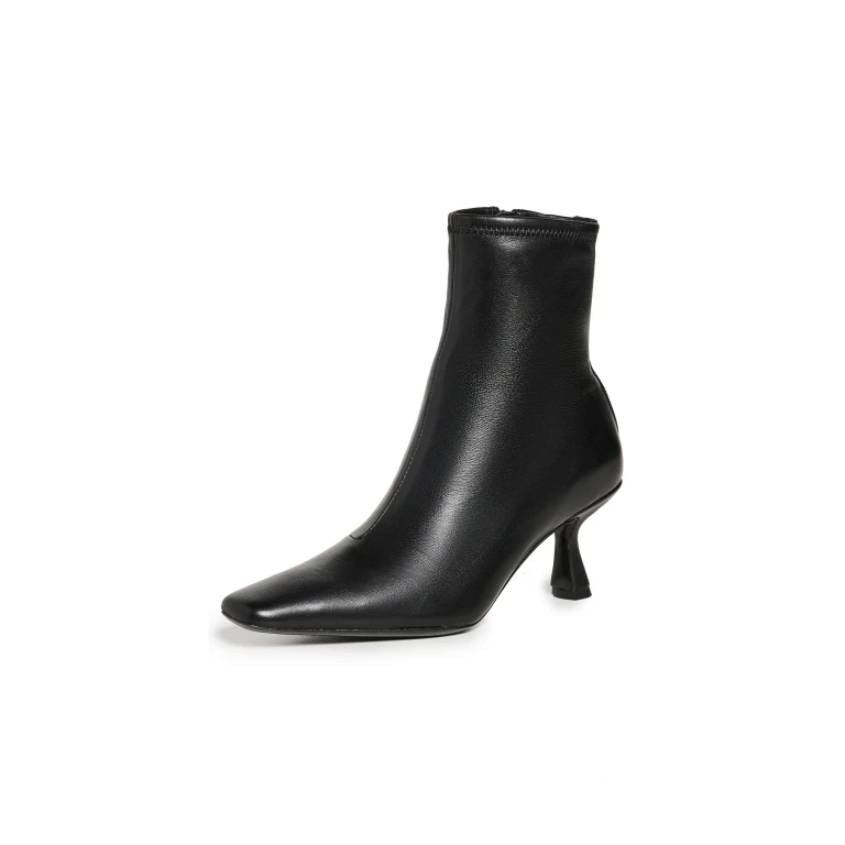 Loeffler Randall Thandy Curved Heel Ankle Boots Black 9