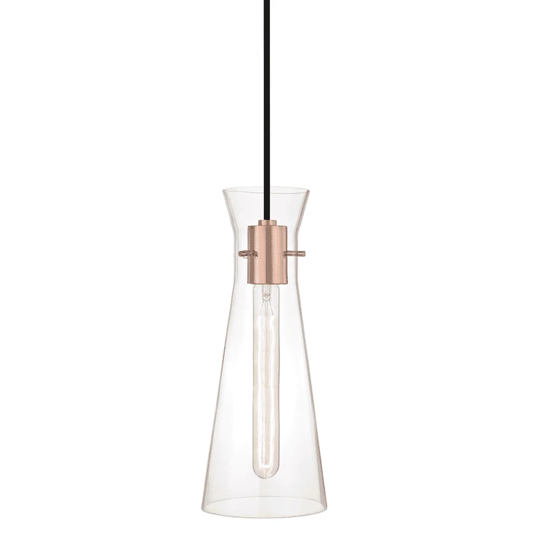 Polished Copper One Light Pendant from the Anya Collection