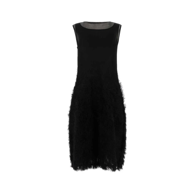 Maison Margiela Black Silk Retrograde Dress Blush Gonne - Women