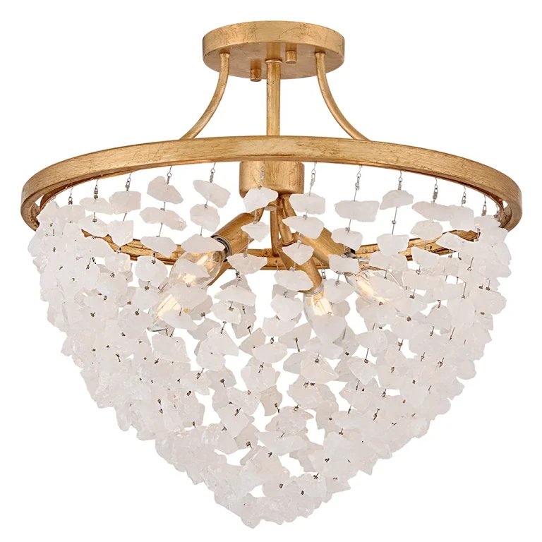 Distressed Brass LED Semi-Flush Mount from the Myra Collection