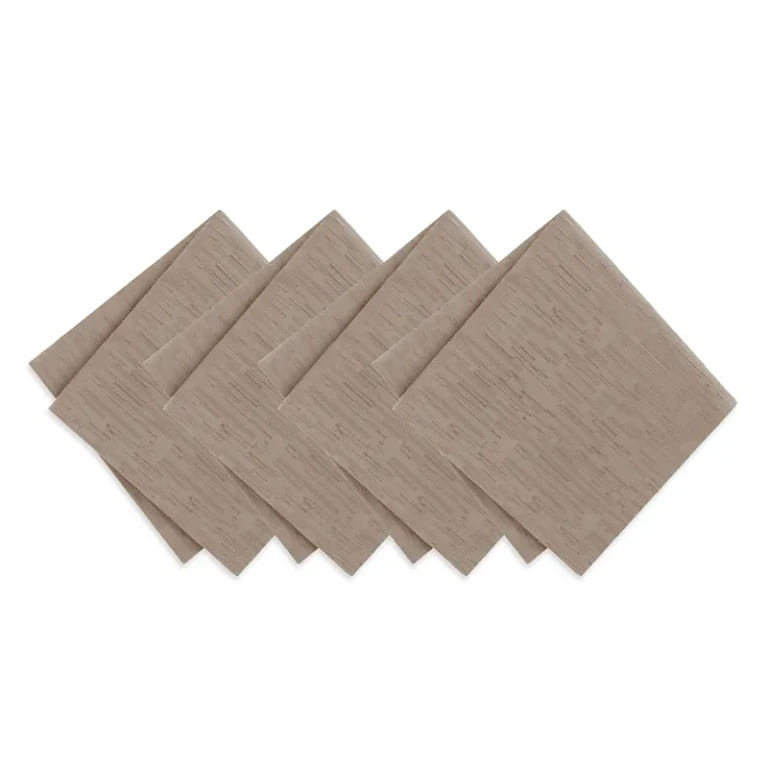 Elrene Home Fashions Continental Solid Texture Water and Stain Resistant Napkins, Set of 4