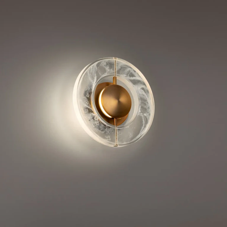 Aged Brass LED Wall Sconce from the Cymbal Collection