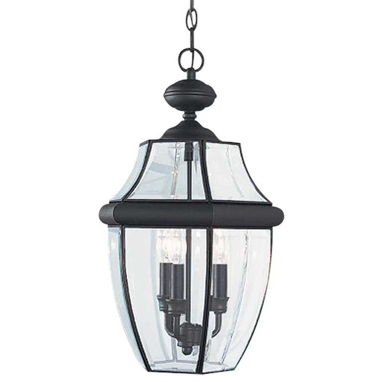 Black Three Light Outdoor Pendant from the Lancaster Collection