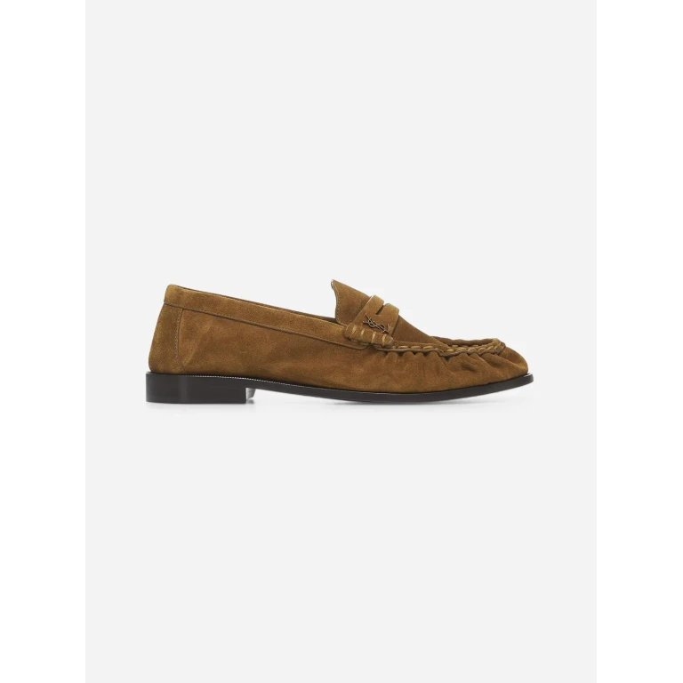 Saint Laurent Cognac Suede Le Loafer Loafers