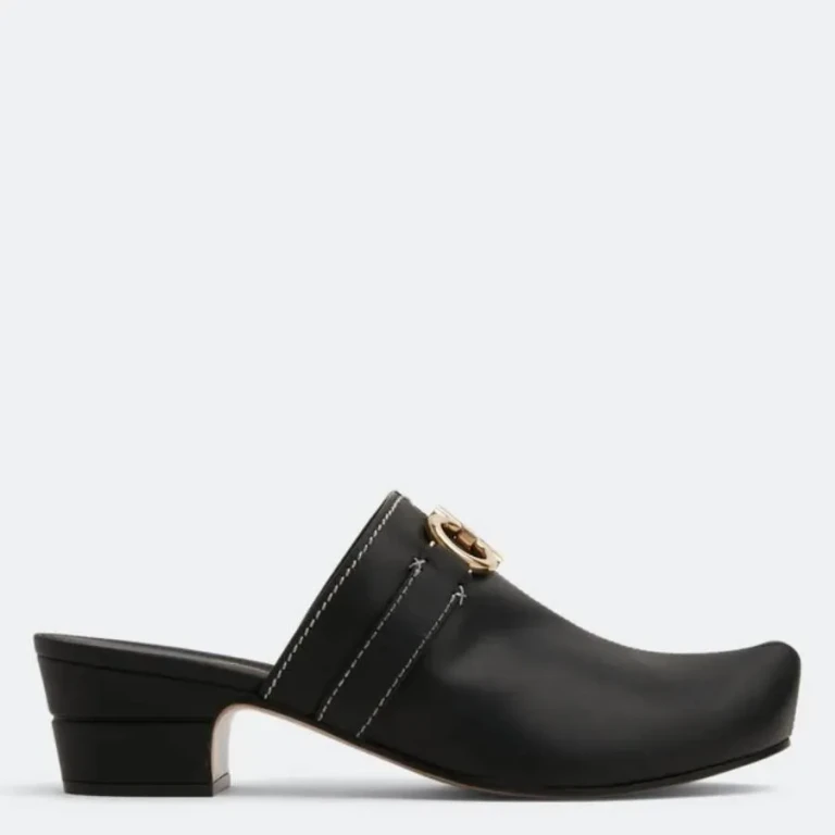 Ferragamo Phobos Leather Gancini Mules