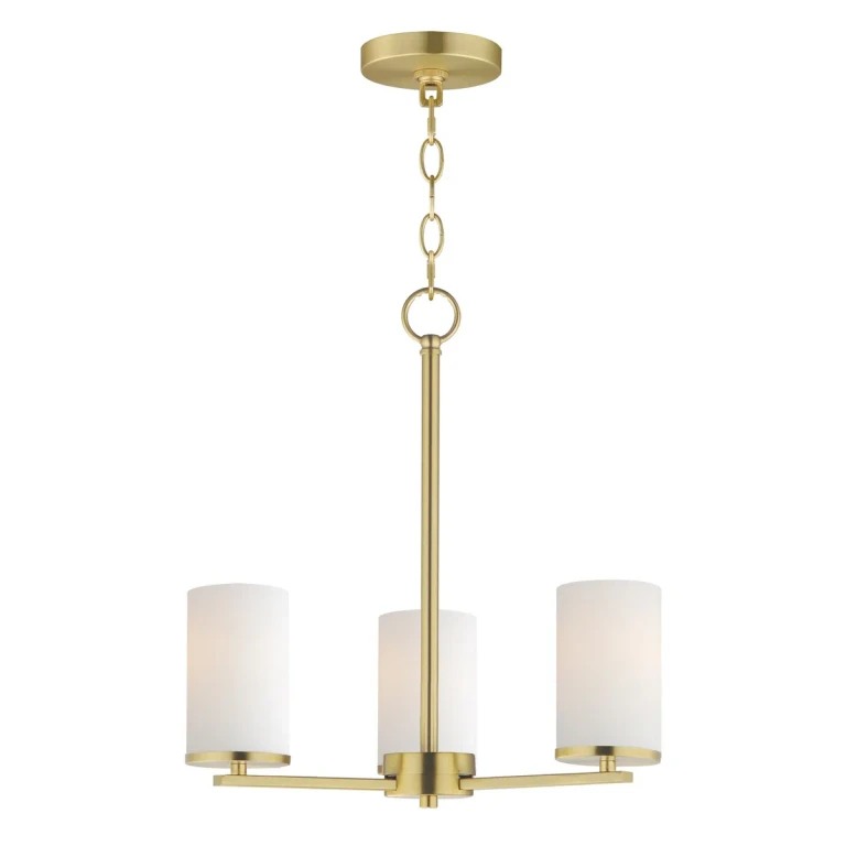 Satin Brass Chandelier from the Lateral Collection