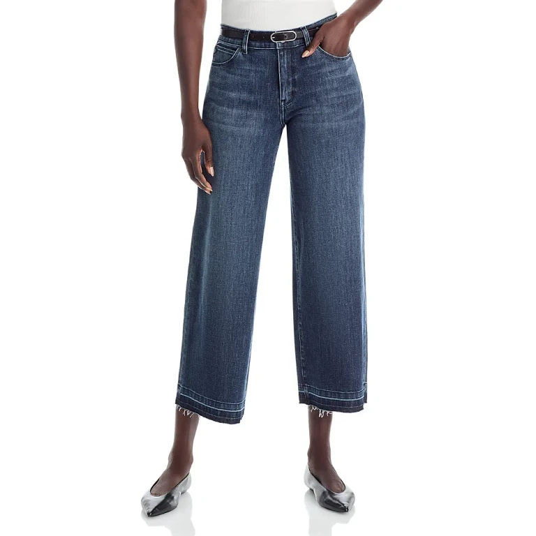 Kobi Halperin Rafaella Cropped Wide Leg Jeans in Washed Black