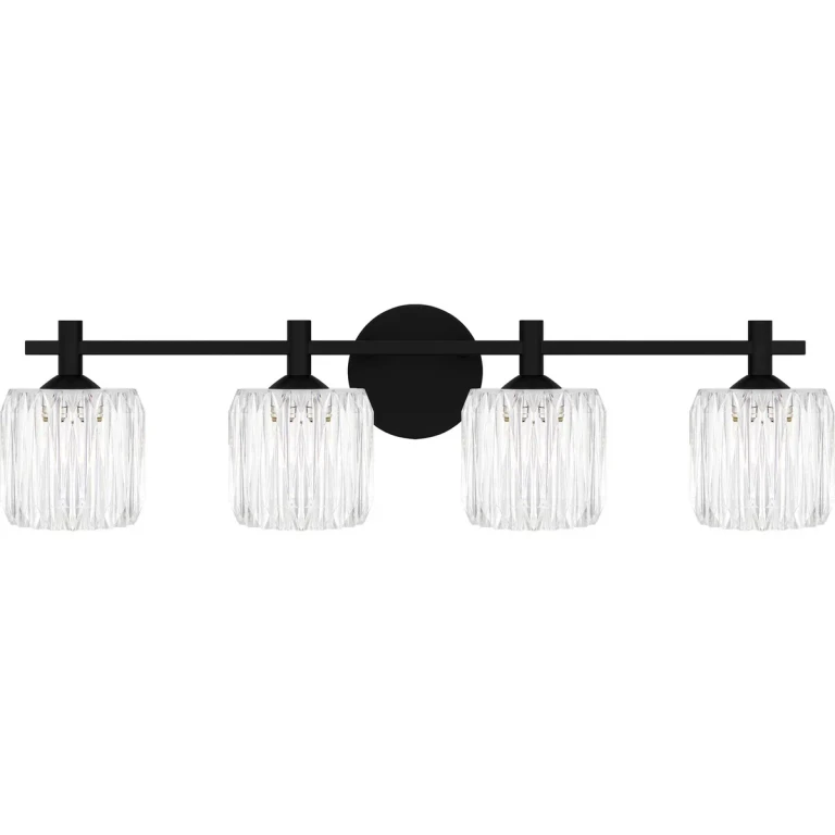 Matte Black LED Bathroom Vanity Light from the Spade Collection
