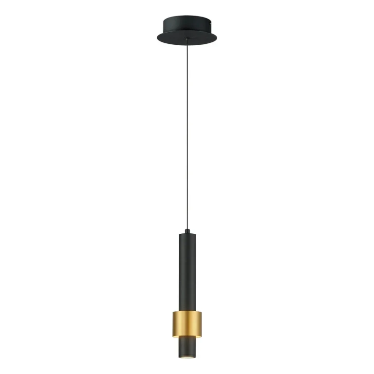 Reveal 1-Light LED Pendant in Black with Gold